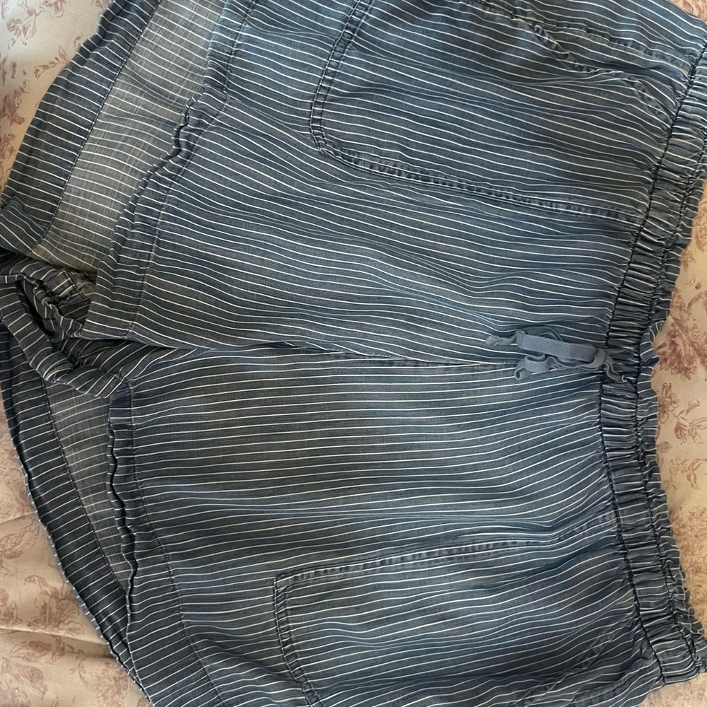 Sonoma Blue and White Pinstriped Drawstring Shorts